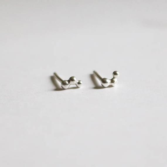 Earrings | Silver Cluster Studs, handmade jewelry