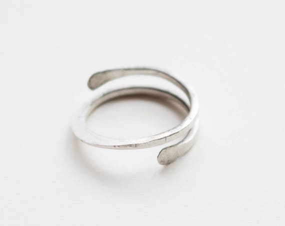 Adjustable Silver Forged Wire Rings