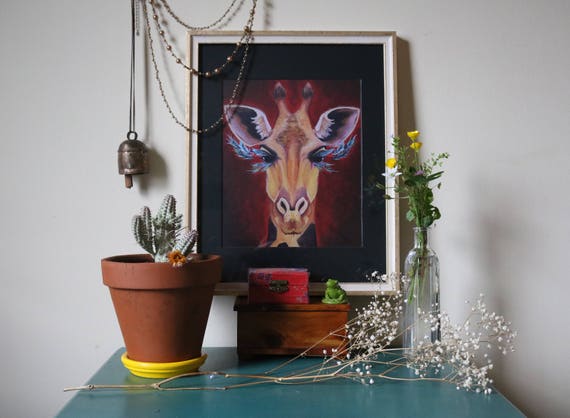 Art Print | Fierce Giraffe Print, animal prints *framing available*