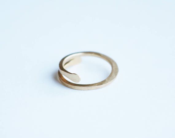 Unisex Forged Brass Wire Ring