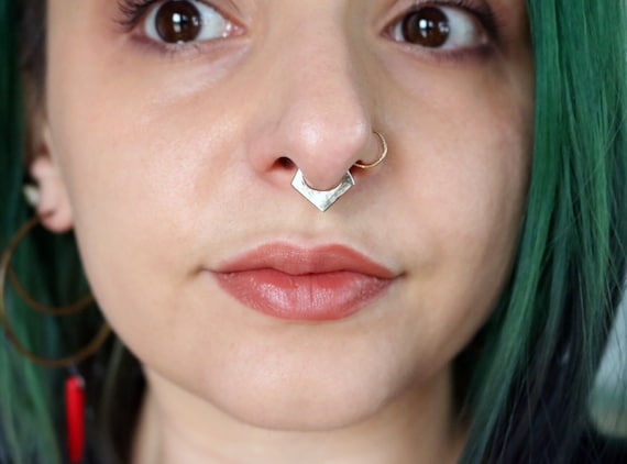 STERLING SILVER Handmade Clicker Shield Septum | Body Jewelry