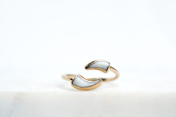 Double Tooth Ring | Custom Handmade ring | you provide the tooth