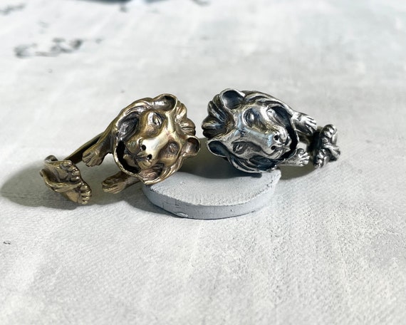 Handmade Adjustable Lion Ring in Brass or Sterling Silver