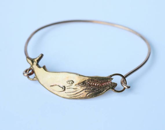 Brass Humpback Whale Bracelet