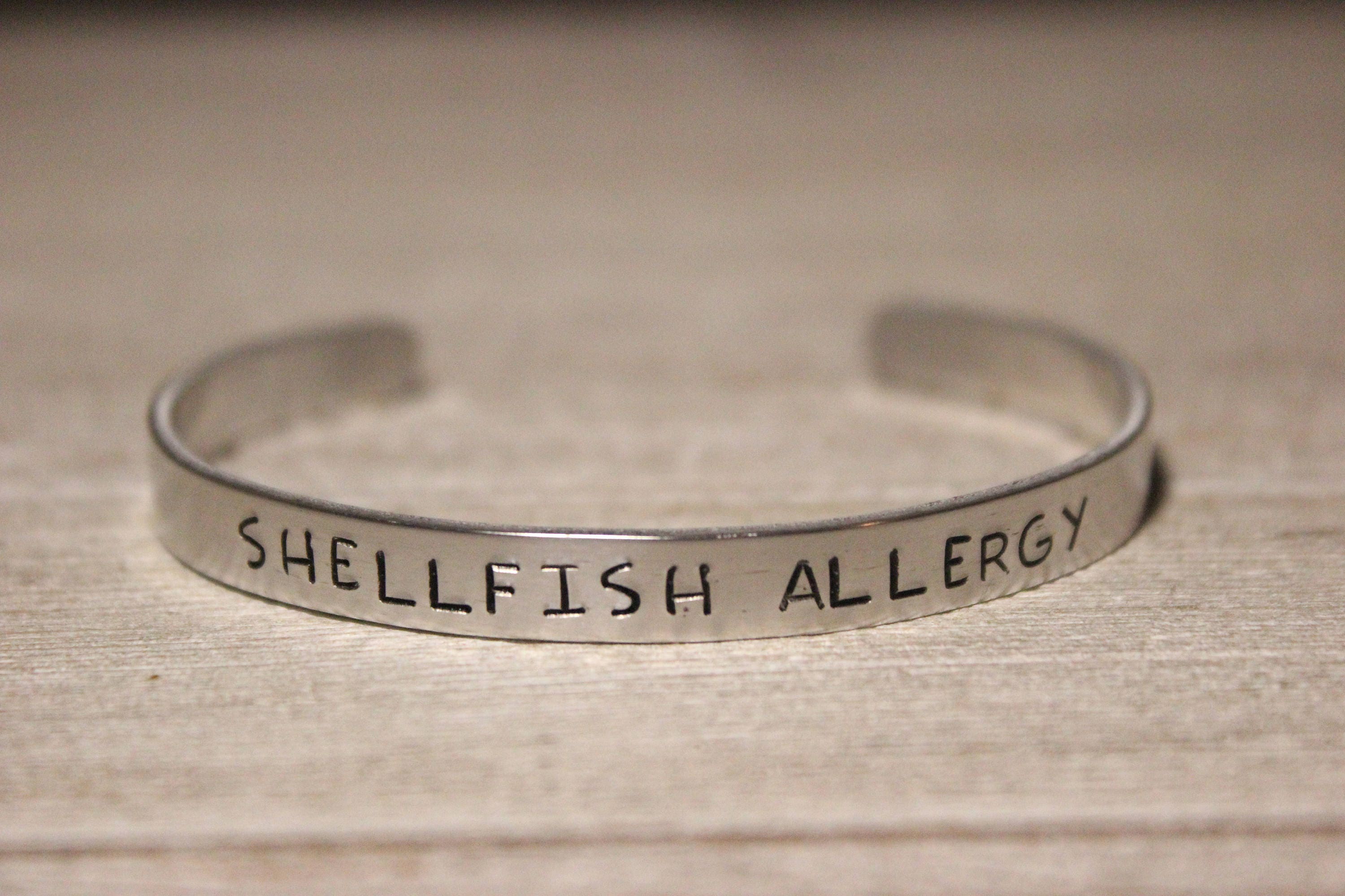 SHELLFISH ALLERGY Medical ID Alert Bracelet Seafood Etsy