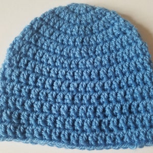 Blue Medium Blue Baby Beanie Baby Hat Beanie Baby Shower Gift Baby Gifts Crochet Hat Crochet Beanie Baby Hat Girl Hat image 2