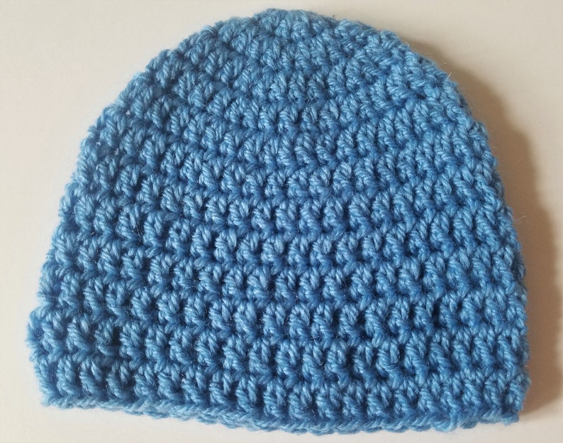 Blue Medium Blue Baby Beanie Baby Hat Beanie Baby Shower Gift Baby Gifts Crochet Hat Crochet Beanie Baby Hat Girl Hat image 2