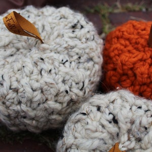 Chunky rustieke boerderij pompoenen, pompoen decor, herfst decor, Thanksgiving tafel decor, gehaakte pompoen, gebreide pompoen