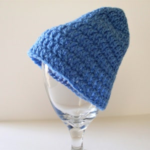 Blue Medium Blue Baby Beanie Baby Hat Beanie Baby Shower Gift Baby Gifts Crochet Hat Crochet Beanie Baby Hat Girl Hat image 1