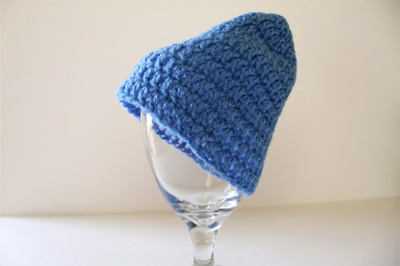 Blue Medium Blue Baby Beanie Baby Hat Beanie Baby Shower Gift Baby Gifts Crochet Hat Crochet Beanie Baby Hat Girl Hat image 1