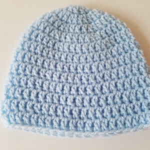 Blue Medium Blue Baby Beanie Baby Hat Beanie Baby Shower Gift Baby Gifts Crochet Hat Crochet Beanie Baby Hat Girl Hat image 5