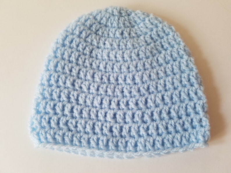 Blue Medium Blue Baby Beanie Baby Hat Beanie Baby Shower Gift Baby Gifts Crochet Hat Crochet Beanie Baby Hat Girl Hat image 5