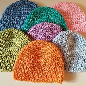 Blue Medium Blue Baby Beanie Baby Hat Beanie Baby Shower Gift Baby Gifts Crochet Hat Crochet Beanie Baby Hat Girl Hat image 3