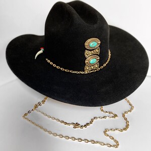 One of a Kind Handmade Guadalupe Fur Felt Cowboy custom Hat - Black color