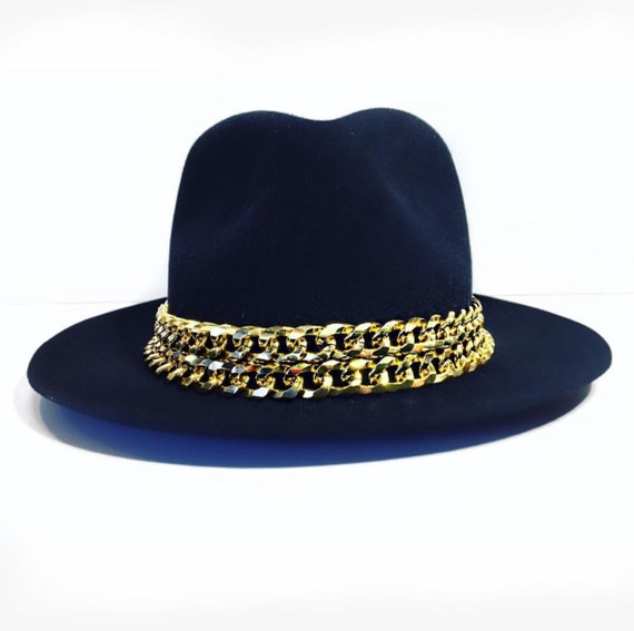 One of a Kind Handmade Custom Black Fedora Hat - MADE TO  display picture 1