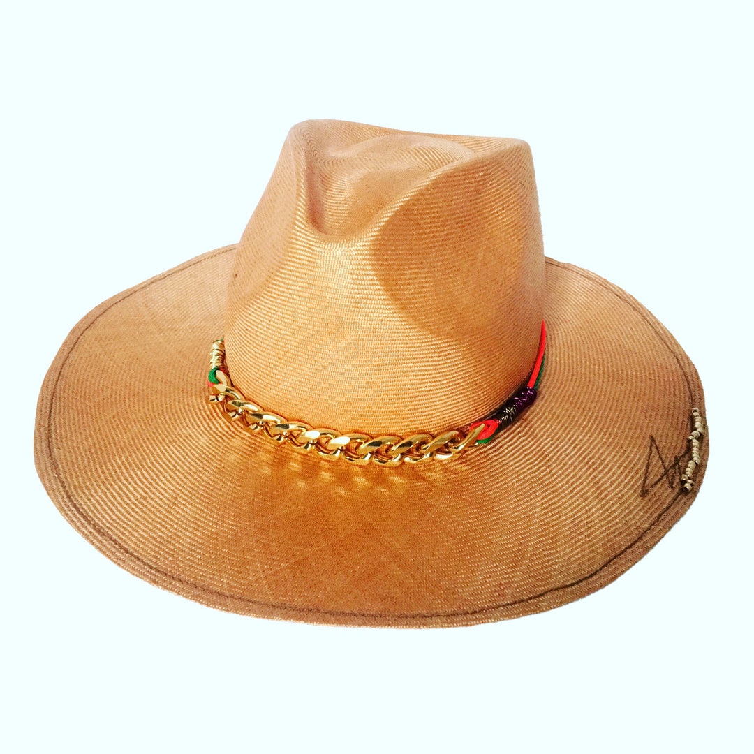One of a Kind Handmade Custom Straw Hat Beach Hat MADE TO Etsy