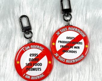 Insignia de botón de alerta de alergia personalizada