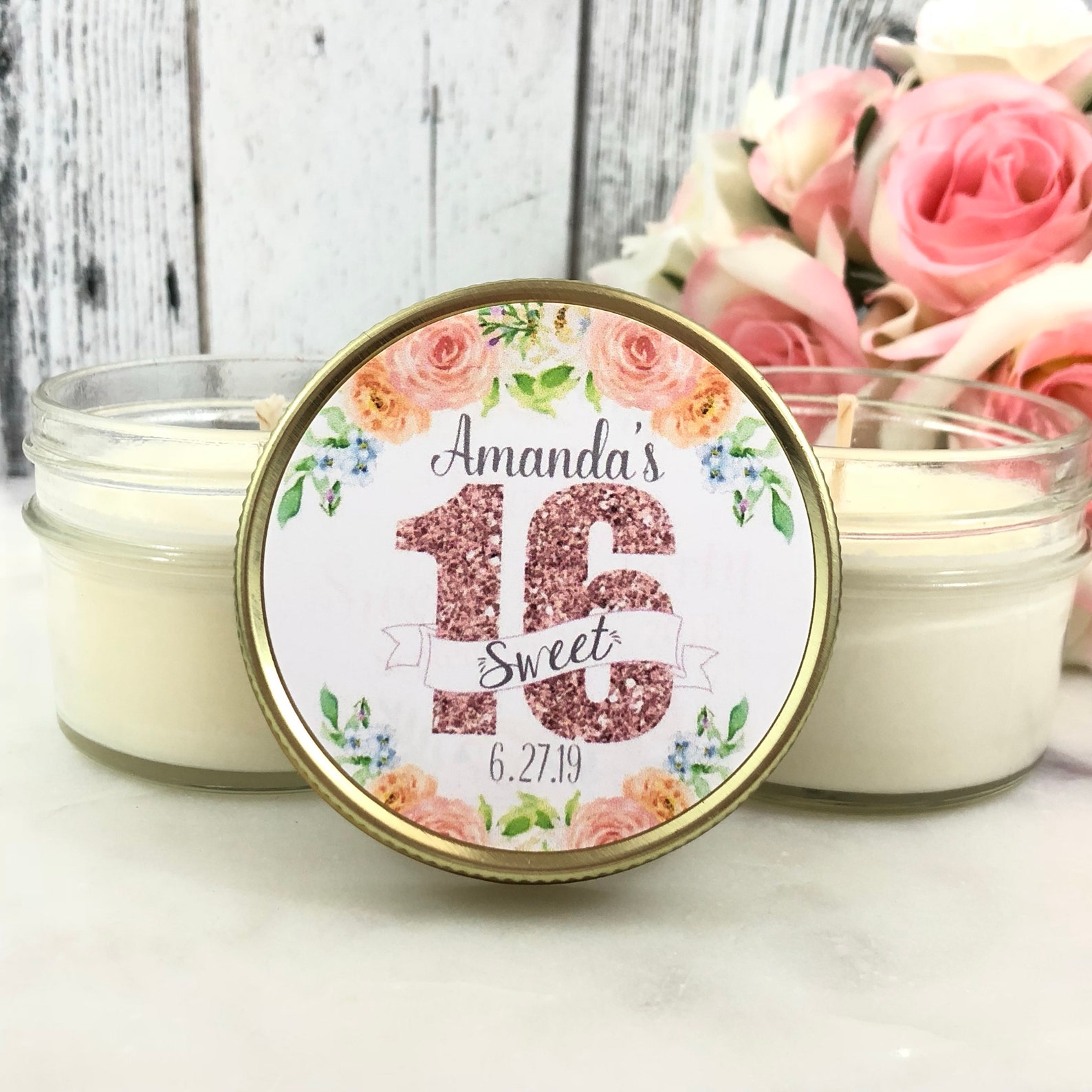 Set of 6 Sweet 16 Candle Favors Sweet 16 Birthday Party Etsy