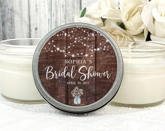 Rustic Bridal shower Favors, Bridal Shower favors candles, Barn Wedding, Country Bridal Shower, Outdoorsy Bridal Shower