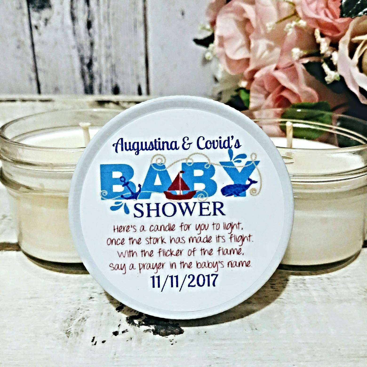 Baby Shower Favors Candles Boy Nautical Baby Shower Favors Etsy