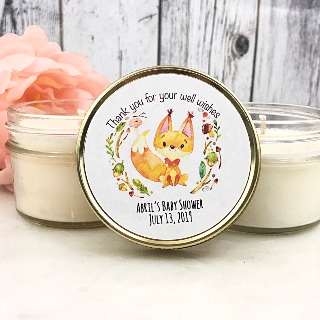Fox Baby Shower Favors Baby Shower Candle Favors Woodland