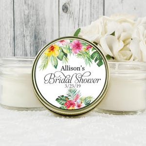 12 x 4oz Tropical Bridal shower Favors , Summer Bridal shower , Tropical  Bridal shower, Greenery Bridal Shower Favors