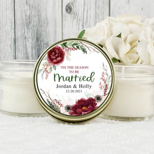 Tis The Season To Be Married Christmas Wedding Favor, Winter Wedding Favor ,  Winter Favor - Winter wedding Candles