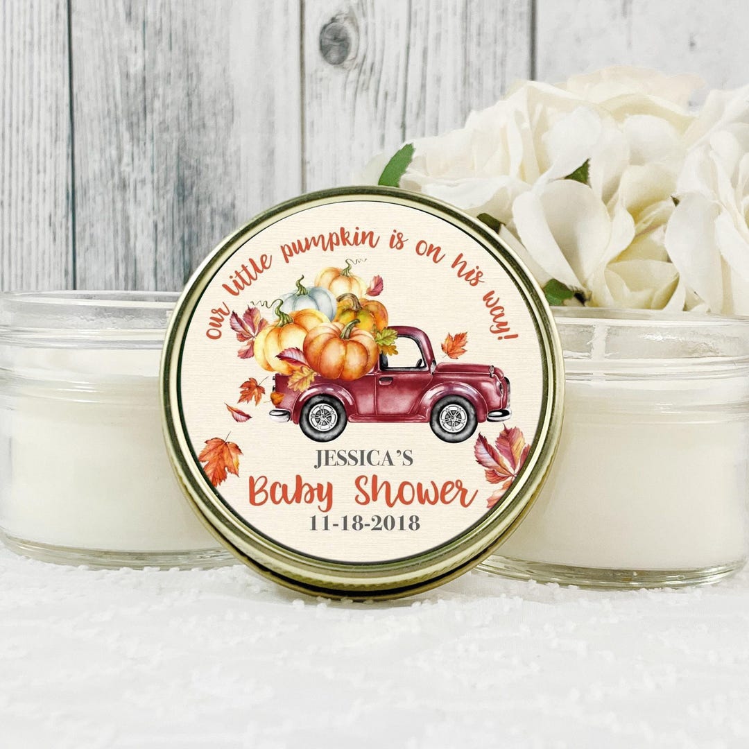 Boy Pumpkin Baby Shower Favors: 4oz Soy Candle Favors Set of 12 - Etsy