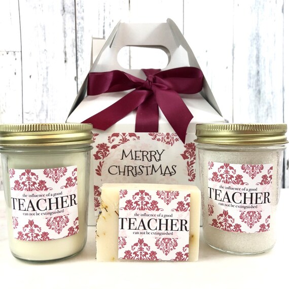Teacher Gift Set Teacher Christmas Gifts Teacher Candle Etsy