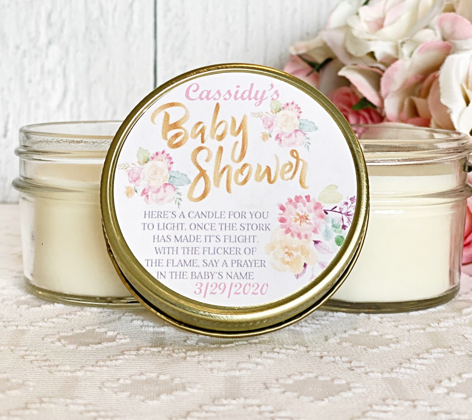 Set of 6 Pink and Gold Baby Shower Favor Pink and Gold Baby Etsy