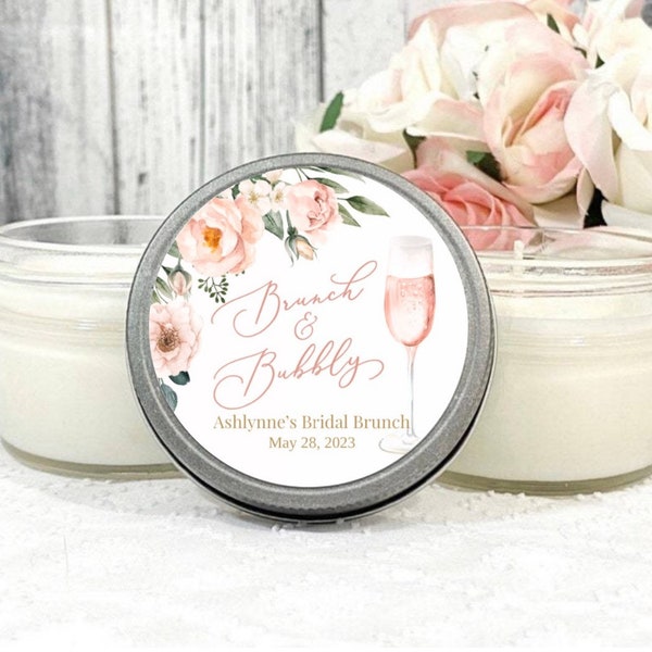 Brunch and Bubbly Bridal Shower Favor  -  Candle Bridal Shower Candle Favors - Bridal Shower Favors - Bridal Brunch Favors