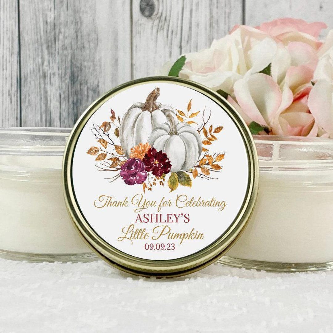 Pumpkin Baby Shower Favors: 4oz Soy Candle, Fall Theme Set of 12 - Etsy