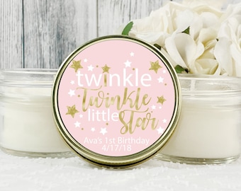 Twinkle little star birthday Birthday Party Favor , 4oz Candle Favor,  Birthday Candle Party Favors , First Birthday Party