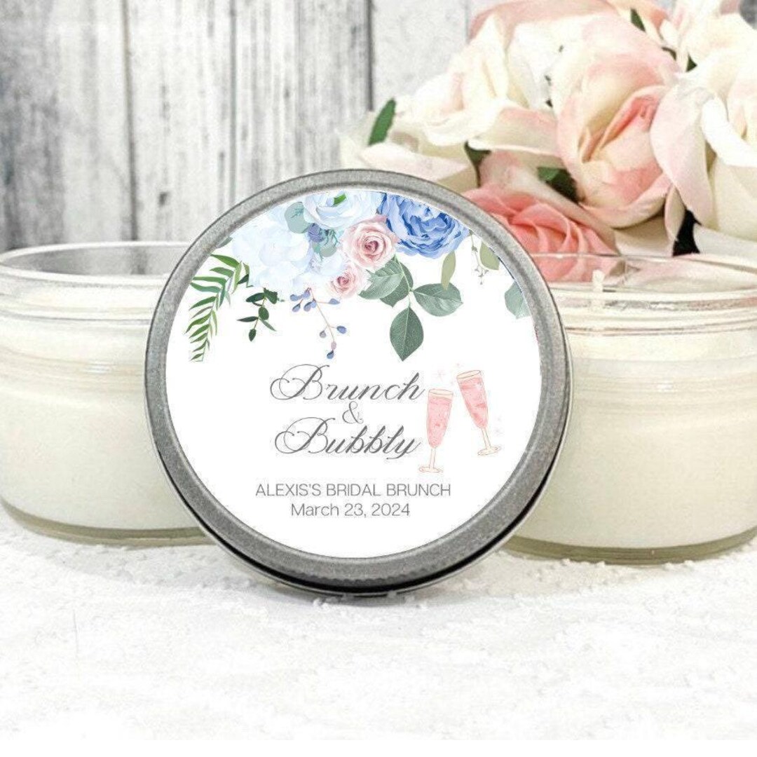 Bridal Shower Candle Favors: Brunch & Bubbly, Soy Wax, Essential Oils ...