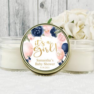 Handcrafted Soy Candle Favors: Gender Reveal Baby Shower
