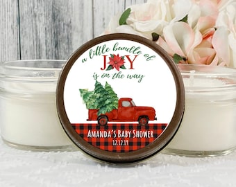 Christmas Baby shower Candle Favors, Christmas Baby Shower Favors, Holiday Baby Shower