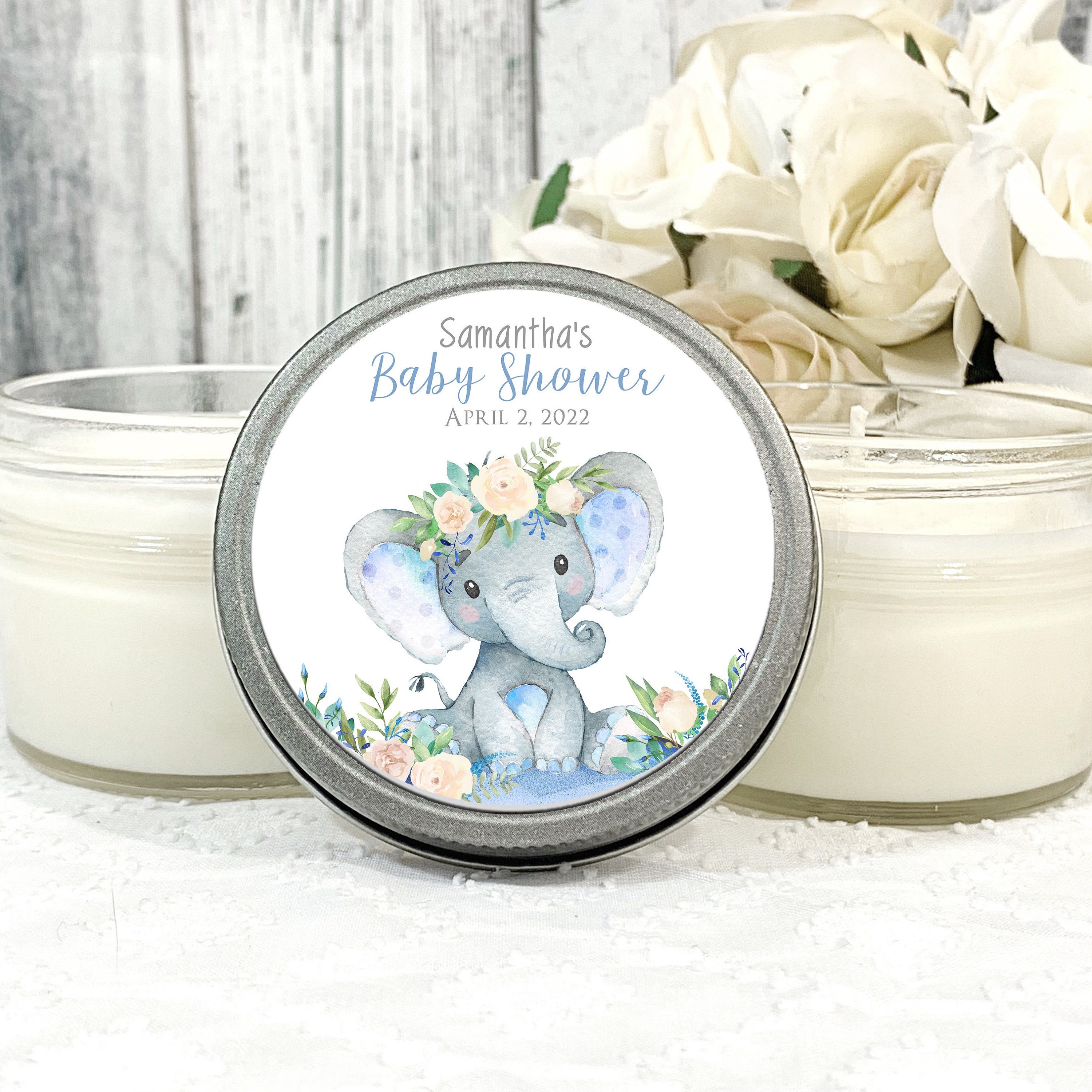 Girl Elephant Baby Shower Candle Favor Elephant Baby Shower Pink