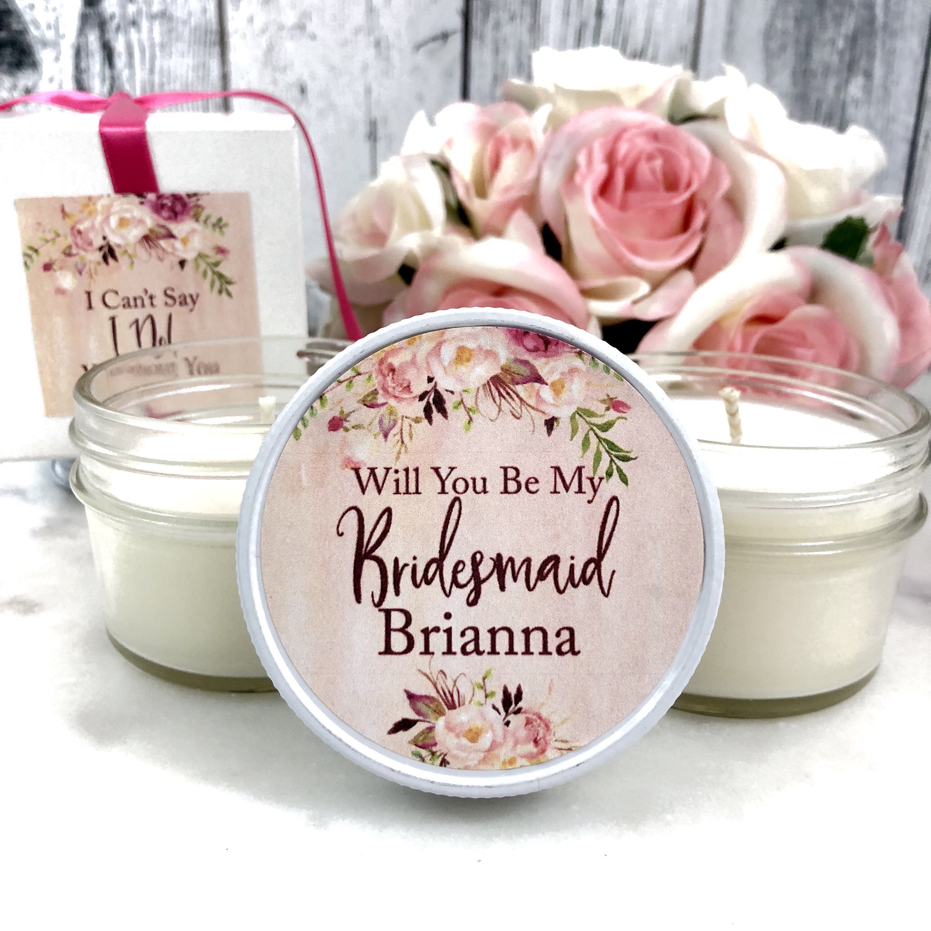 Bridesmaids Candle Gift Bridesmaid Proposal Gift Set Etsy