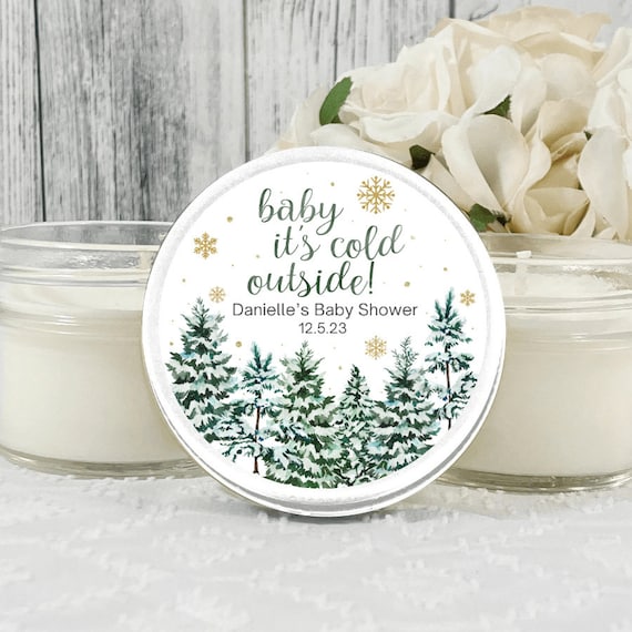 Baby its cold outside Baby shower favor Winter Baby Shower candle Favors for Boy/Girl Winter Wonderland baby shower ideas