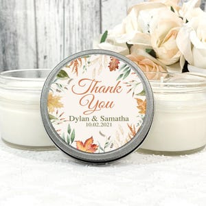 Fall Wedding Candle Favor - Rustic Bridal Shower and Wedding Favors for Fall