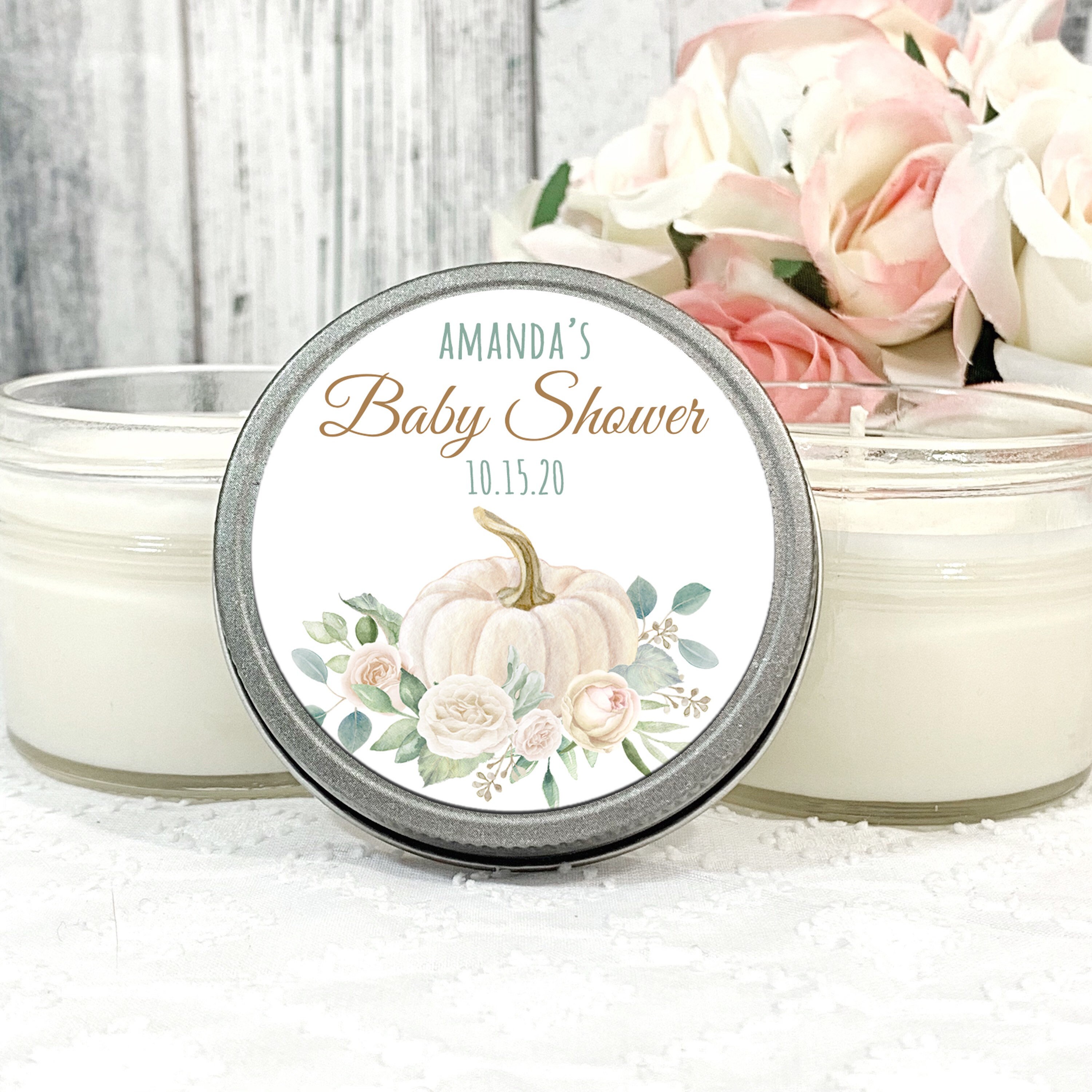 Set of 6 White Pumpkin Baby Shower Favors white Pumpkin Baby Etsy