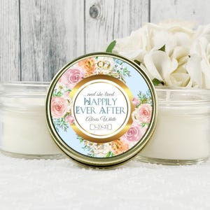 Fairytale Bridal Shower Candle Favors: Elegant Princess Wedding Set of 12