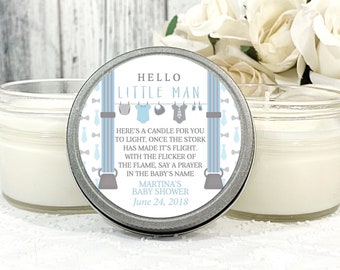 Little Man Baby Shower Favors - Baby Shower Candle Favors - Little Man Baby Shower - Boy Baby Shower - Little Man Favors