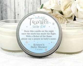 Little Star Baby Shower Candle Favors for Boy, Twinkle Little Star Favors, Soy Candle Favor