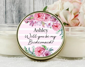 Bridesmaid Candle Proposal - Blush Wedding - Will you be my Bridesmaid - Bridesmaid Gift
