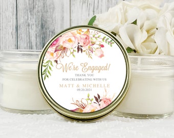 Engagement Party Favors - Bridal Shower Favors - Dinner Party Favor - Engagement Candle Favors