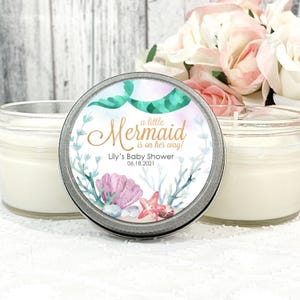 Mermaid Baby Shower Favors: 4oz Soy Candle, Handmade in USA