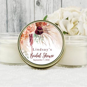 Fall bridal shower favors, Fall bridal shower candle favor, Fall Favors, Personalized bridal shower candles, Party Favors