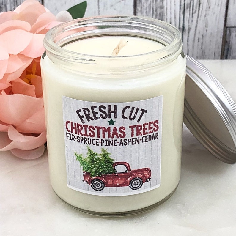 Pine Scented Candle Christmas Candles Mason Jar Candle Etsy