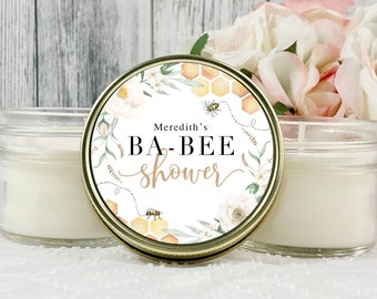 Honey bee party favor, Bee Favors, Bee baby shower, custom candle, mason jar party favors